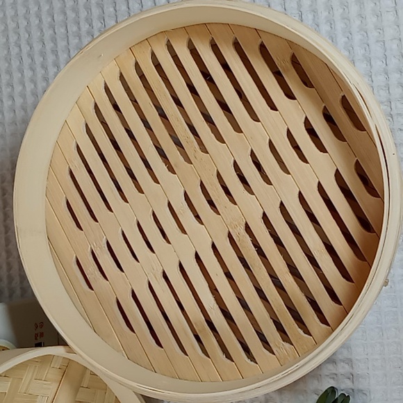 Town 12" Bamboo Steamer Set Steams Veggies,Meat & Fish 2 Steamers And 1 Lid NIB - Picture 7 of 13